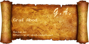 Graf Abod névjegykártya